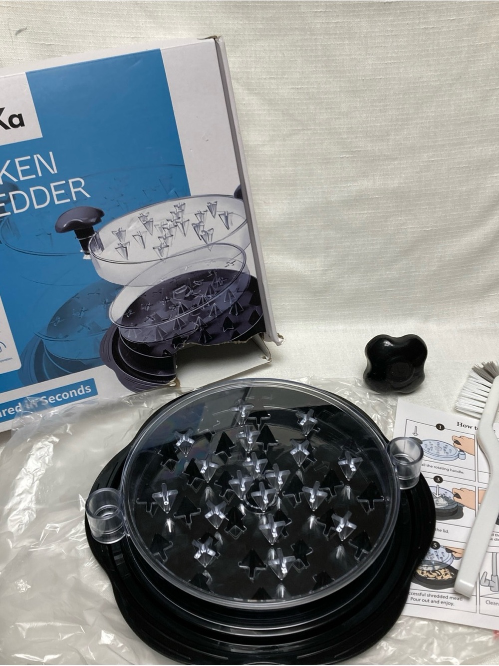 Manual Chicken Shredder - Clear & Black
